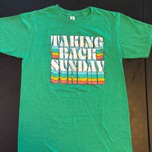 Taking Back Sunday Band Tee Green Tultex Summer Tour 2022 Dates Graphic Men’s S